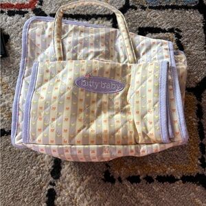 Bitty Baby Quilted Doll Tote Bag - Pastel Yellow & Lavender